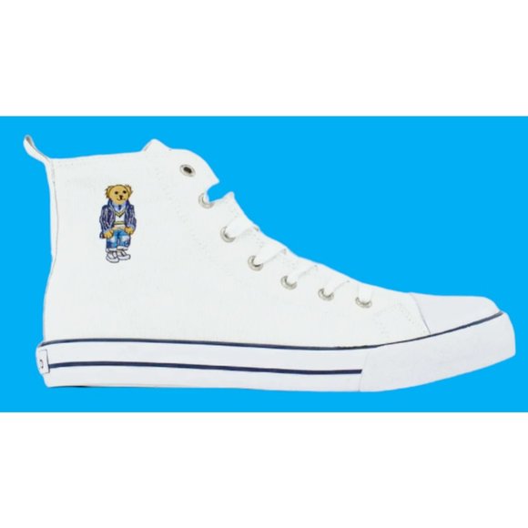 Polo Ralph Lauren Other - POLO Ralph Lauren HAMPTYN HI II Bear Sneakers Shoes Kids GS Size 6.5Y Junior